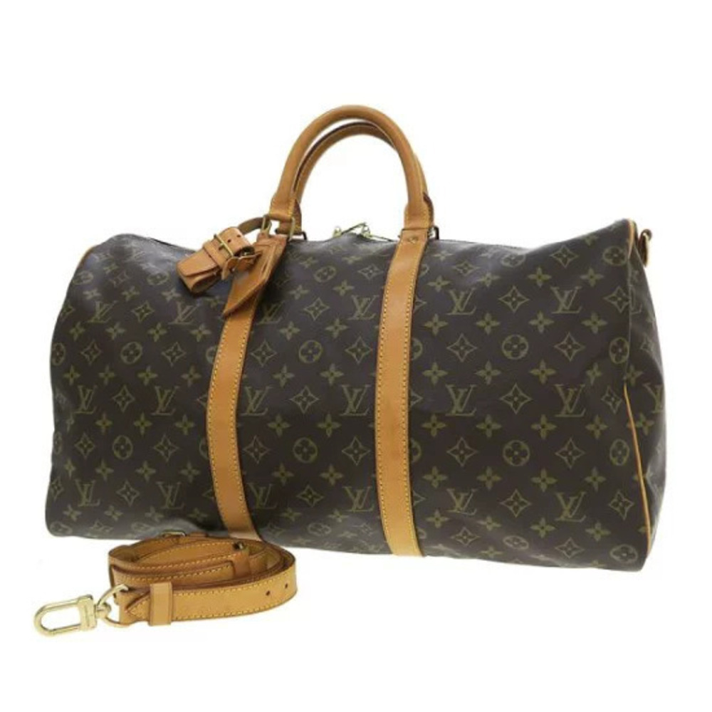 Louis Vuitton Monogram Strap Attached Port Canvas Leather Brown